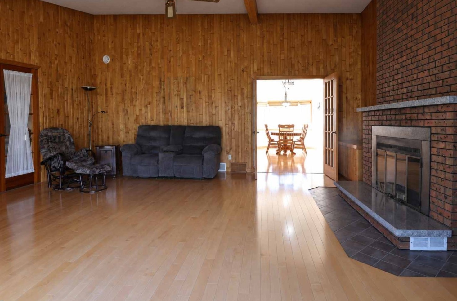 Living room with fireplace