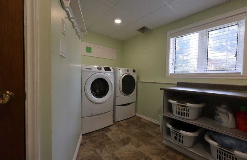 Downstairs bathroom and laundry room